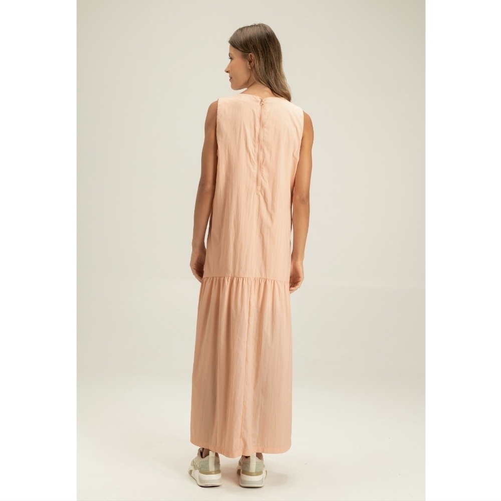 LIVE! Activewrar Brazilian Brand Nylon Midi Dress‎ Peach Color Size Small NWT - Picture 3 of 16